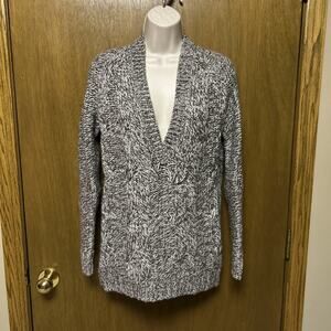 Ann Taylor size S Sweater Chunky Cable Knit Wool Blend Brown Metallic B25